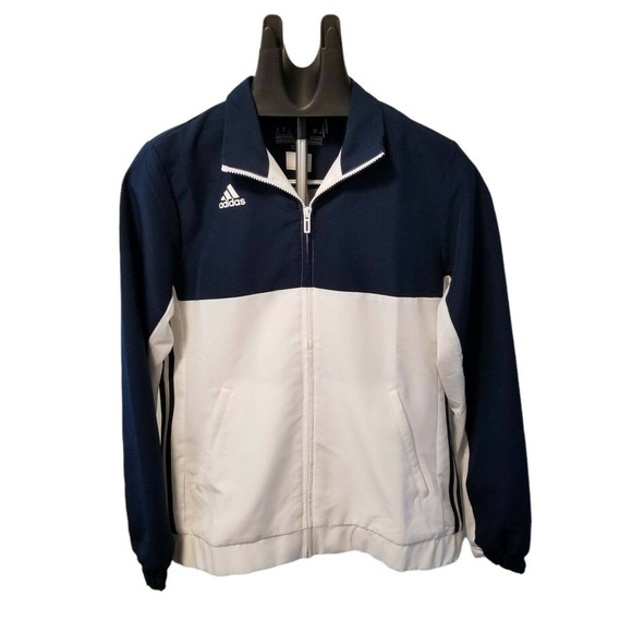 Adidas Team Sports Jacket Windbreaker women's M blue & white - Picture 2 of 4